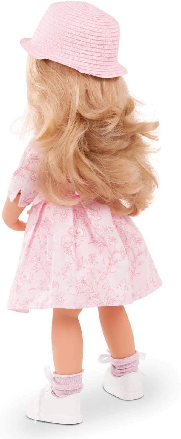 Кукла Эмма в розовом платье и шляпе блондинка 50 см  